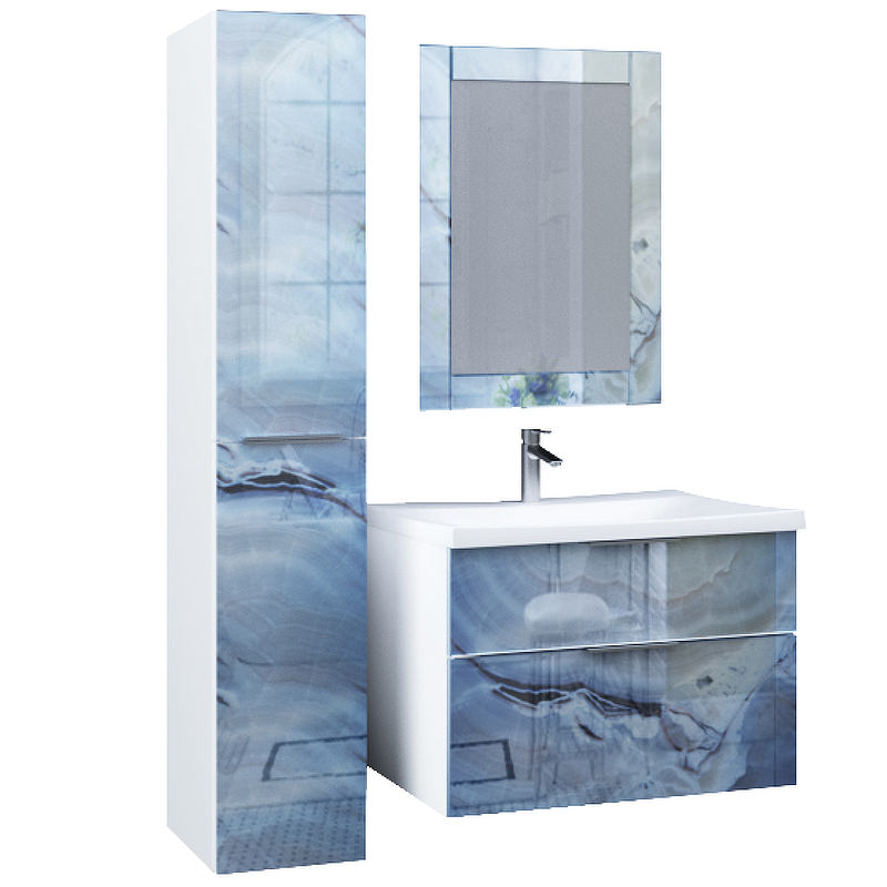 Тумба с раковиной Marka One Idalgo 75П 2в.я. Blue marble У72785 в 100Kran: Широкий выбор и доступные цены.
