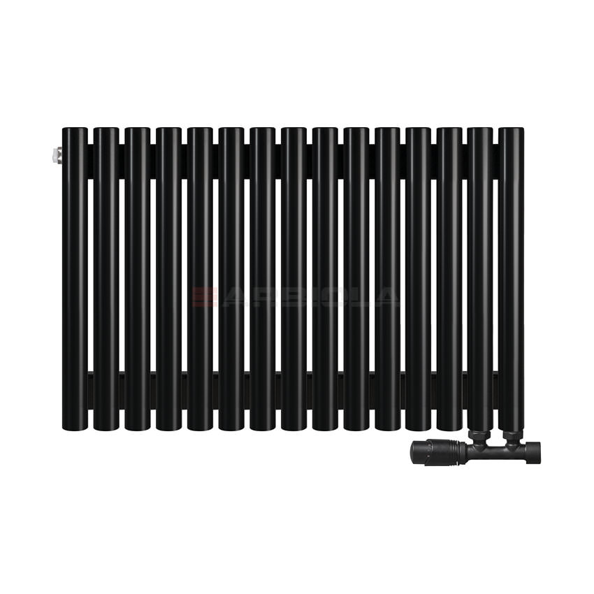 Вертикальный радиатор с нижним подключением Arbiola Iris V 108409 74,2 х 50 см черный матовый ral 9005 от интернет-магазина сантехники 100Kran!