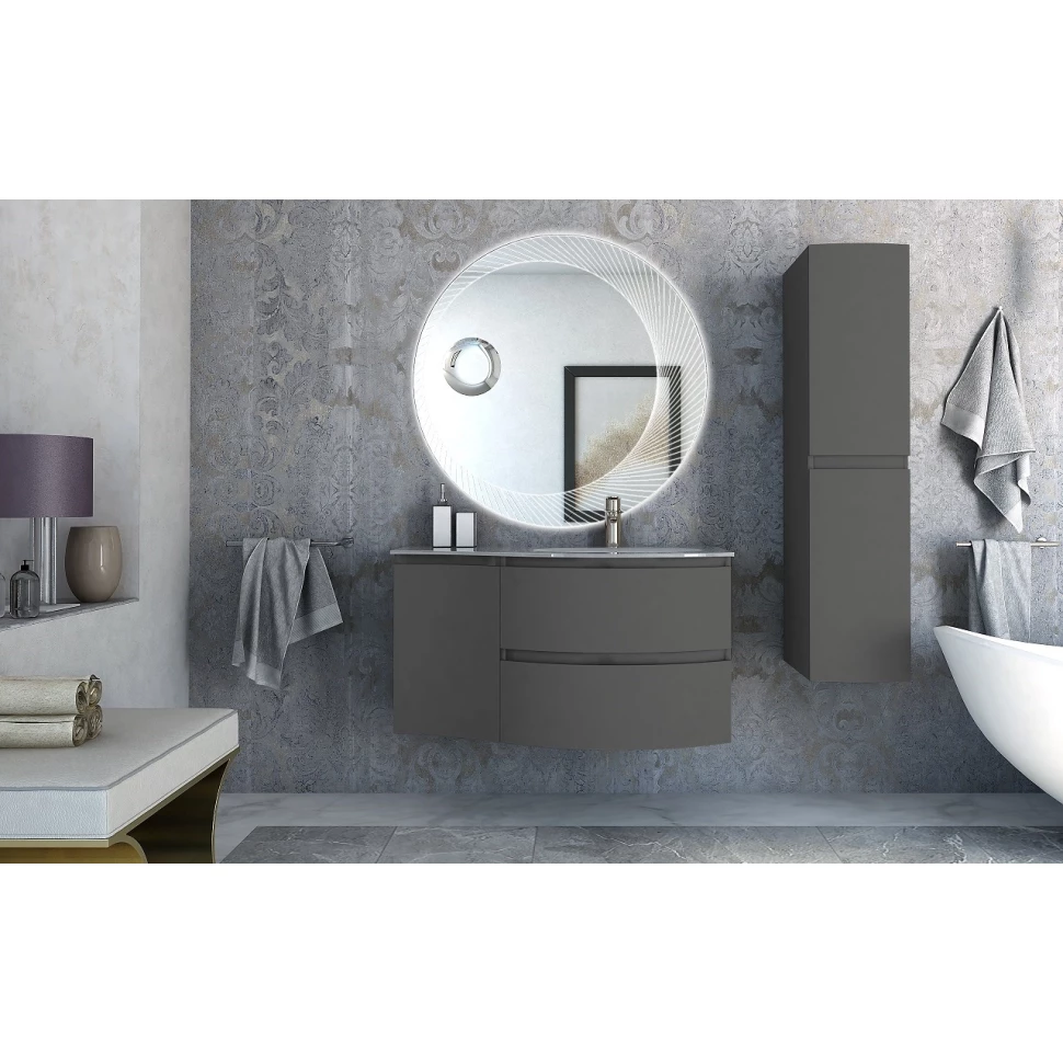 Тумба с раковиной подвесная с двумя выдвижными ящиками VAGUE CEZARES 70 см 54905 Grigio talpa opaco в 100Kran: Широкий выбор и доступные цены.