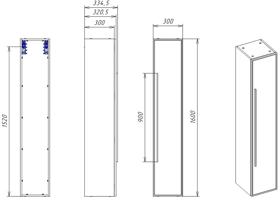 Пенал Elba Blu Grigio синий 30 в 100Kran: Широкий выбор и доступные цены.