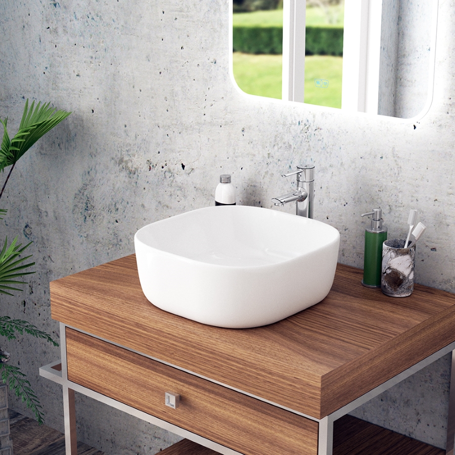 Раковина накладная Maretti Florenza FL13NS27-844 41 см белая в 100Kran: Широкий выбор и доступные цены.