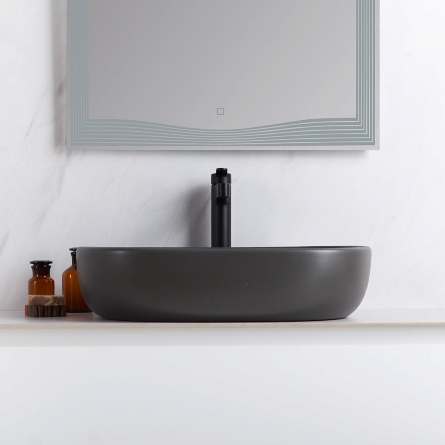 Накладная раковина BelBagno BB1084-H311 60  см серая матовая в 100Kran: Широкий выбор и доступные цены.