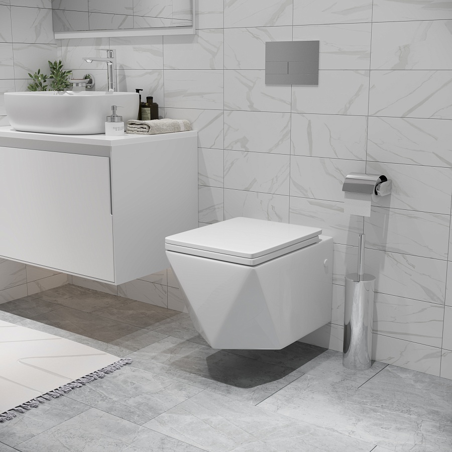 Унитаз подвесной Grossman Cristal GR-4481 безободковый белый в 100Kran: Широкий выбор и доступные цены.