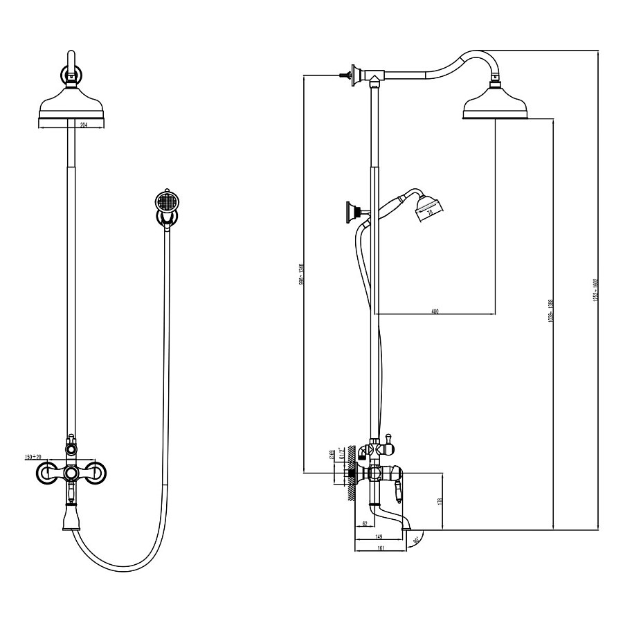 Душевая система Lemark Villa LM4862C хром в 100Kran: Широкий выбор и доступные цены.