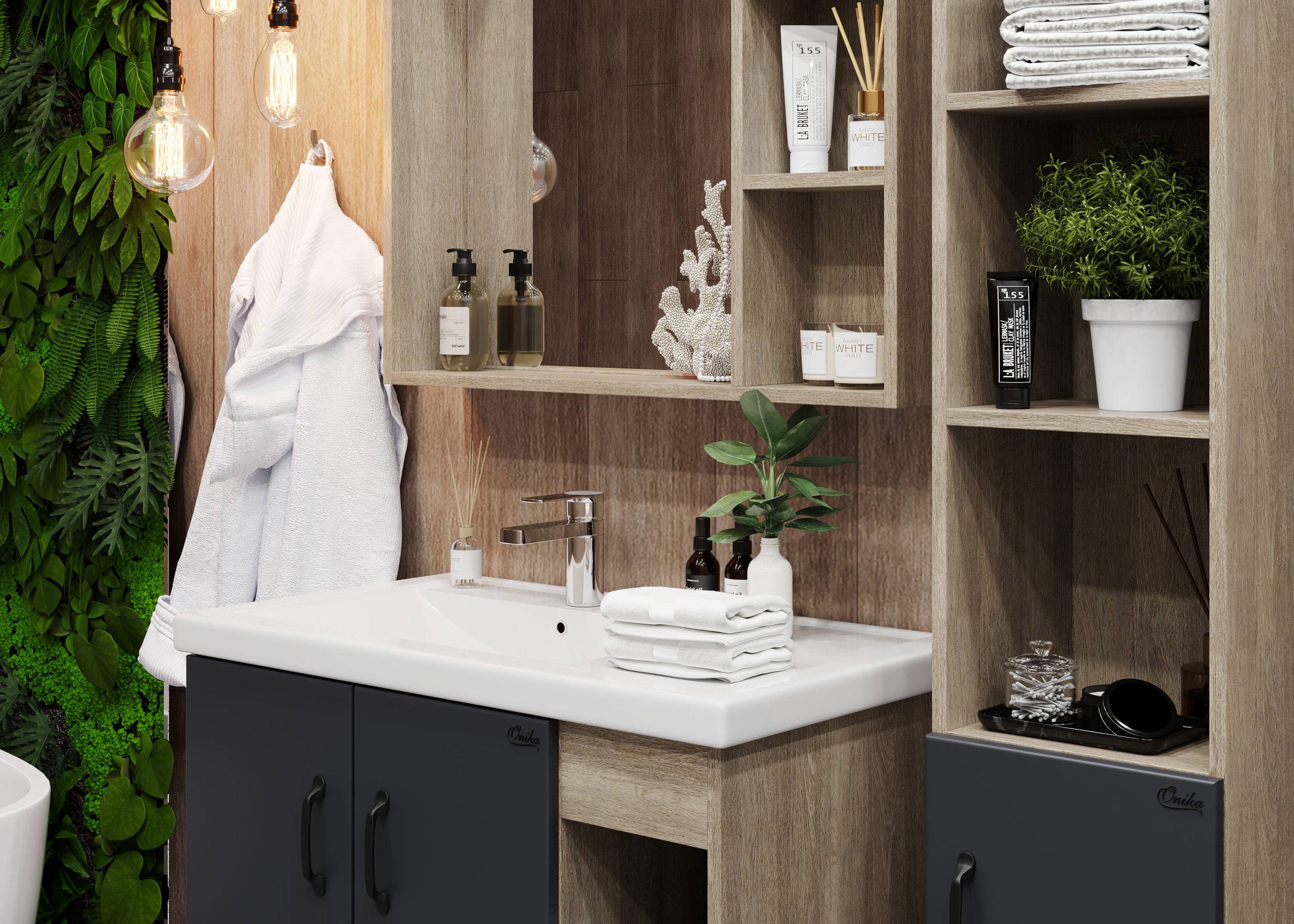 Тумба под раковину напольная Onika 108046 Тимбер 81 см дуб сонома в 100Kran: Широкий выбор и доступные цены.