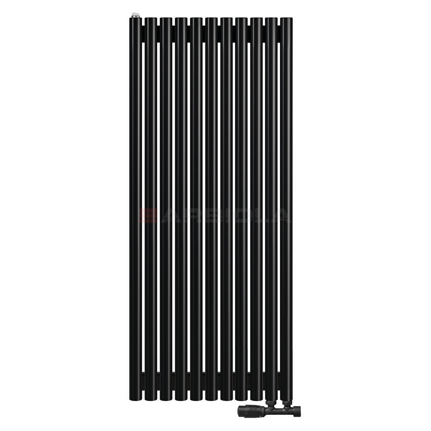 Вертикальный радиатор с нижним подключением Arbiola Iris V 108838 54,2 х 100 см черный матовый ral 9005 от интернет-магазина сантехники 100Kran!