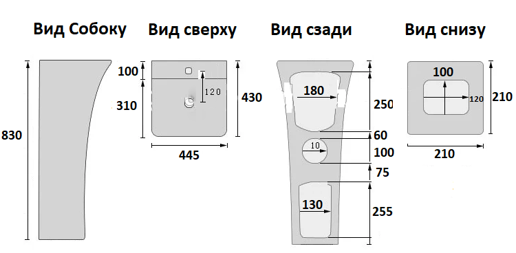Раковина напольная  CeramaLux G315 44,5 см белая в 100Kran: Широкий выбор и доступные цены.