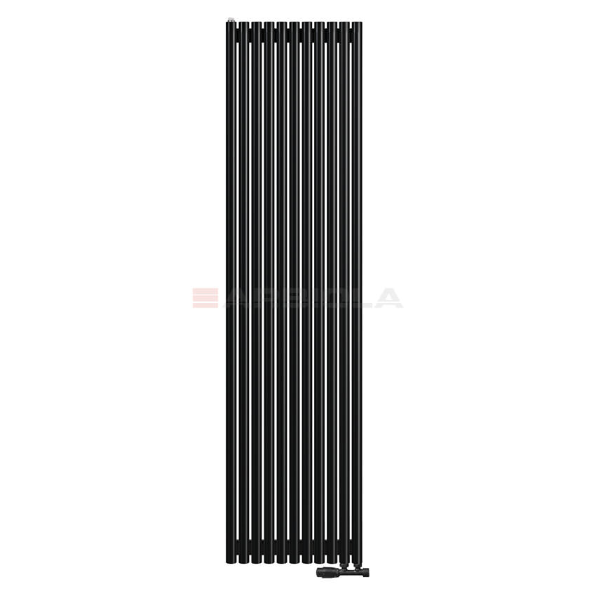 Вертикальный радиатор с нижним подключением Arbiola Iris V 108973 54,2 х 220 см черный матовый ral 9005 от интернет-магазина сантехники 100Kran!