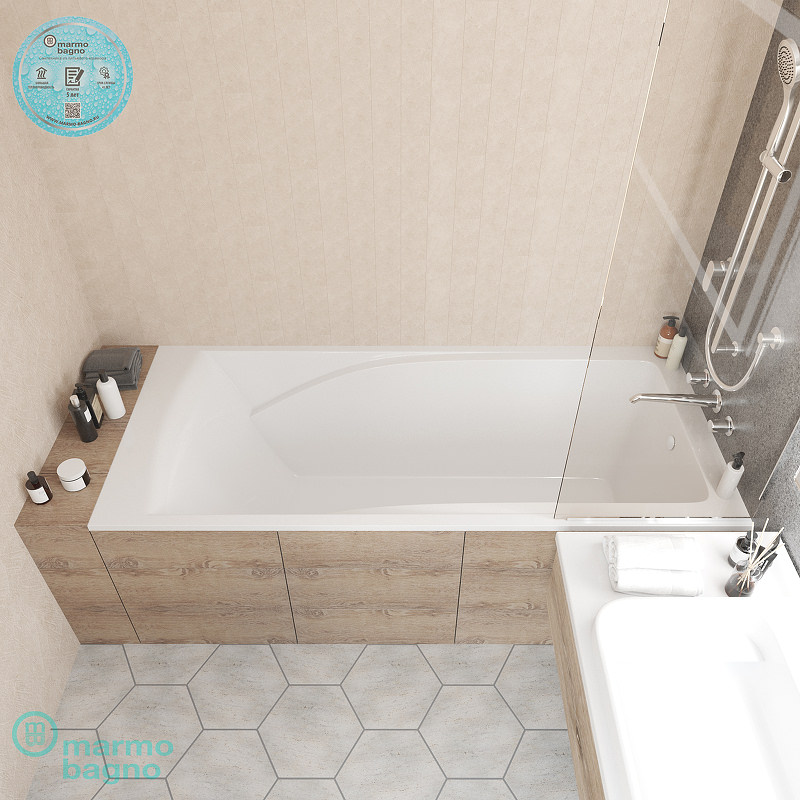 Ванна из литьевого мрамора Marmo Bagno София 170х75  MB-SF170-75 в 100Kran: Широкий выбор и доступные цены.