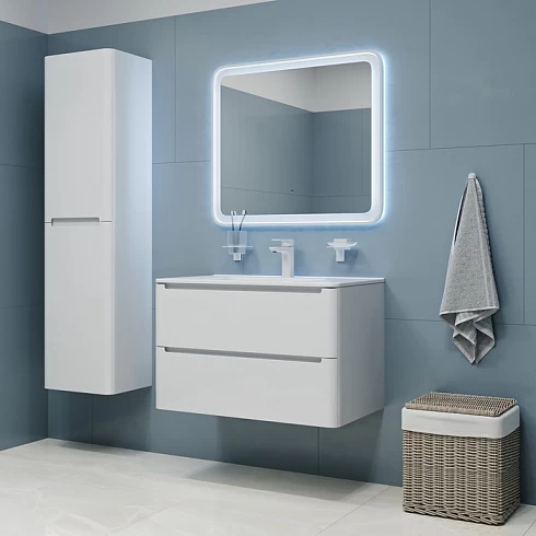 Тумба с раковиной подвесная 80 см Edifice IDDIS EDI80W0i95K белая в 100Kran: Широкий выбор и доступные цены.