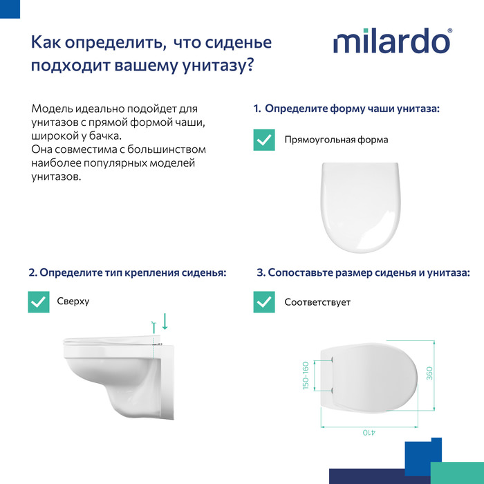 Сиденье для унитаза полипропилен 020 Milardo 020PP00M31 белое в 100Kran: Широкий выбор и доступные цены.