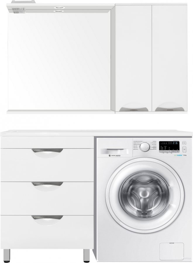 Тумба с раковиной напольная Style Line Жасмин 60 3 ящ. Умывальник Даллас 1200*480 белый ЛС-00000644 в 100Kran: Широкий выбор и доступные цены.
