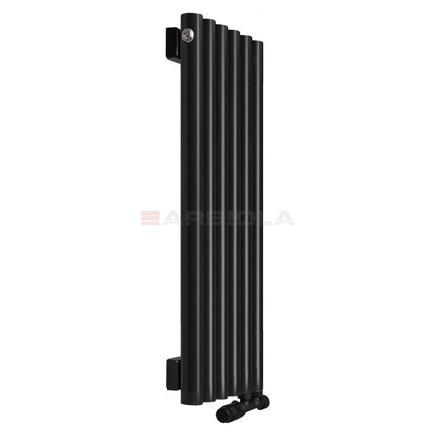Вертикальный радиатор с нижним подключением Arbiola Iris V 108613 24,2 х 70 см черный матовый ral 9005 от интернет-магазина сантехники 100Kran!