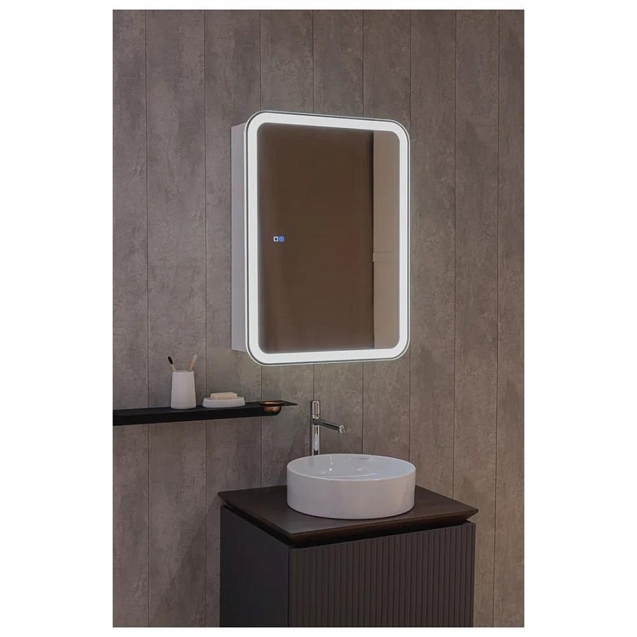 Зеркальный шкаф с подсветкой Silver Mirrors Фиджи - 2 Flip 60 х 80 см LED-00002679 подогрев, сенсорный выключатель создать уют и комфорт, это просто!