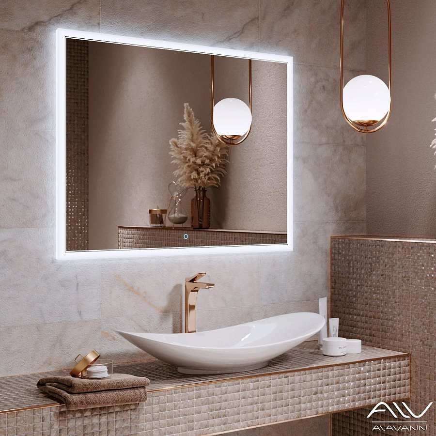 Зеркало с подсветкой Alavann Emma 90 см ALV0066001 100Kran: Широкий выбор и доступные цены.