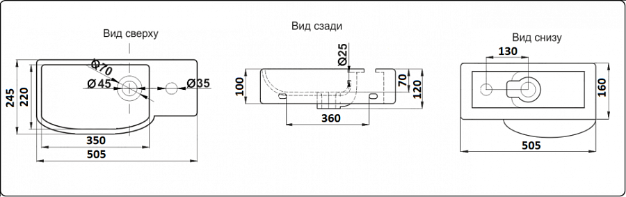 Раковина подвесная  CeramaLux 7947CL 50,5 см белая в 100Kran: Широкий выбор и доступные цены.