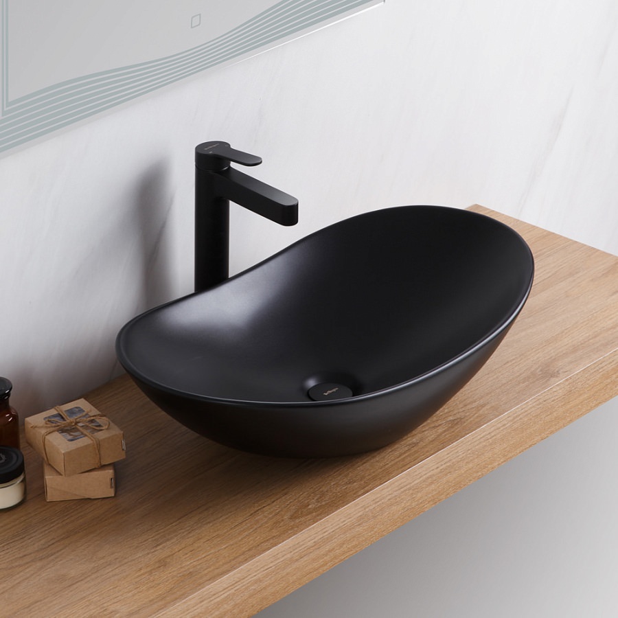 Накладная раковина BelBagno BB1404-H301 60,5  см черная матовая в 100Kran: Широкий выбор и доступные цены.