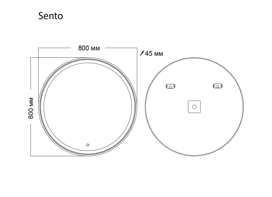 Зеркало GROSSMAN 98080 SENTO D800 800*800*45 LED с сенсорным выключателем 100Kran: Широкий выбор и доступные цены.
