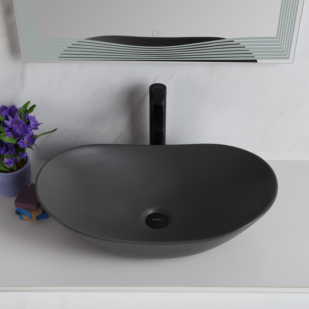 Накладная раковина BelBagno BB1404-H311 60,5  см серая матовая в 100Kran: Широкий выбор и доступные цены.