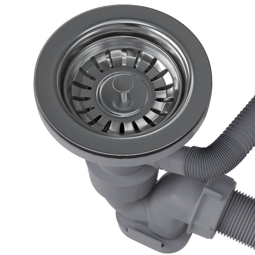 Сифон для кухонной мойки с выпуском Reflexion Arno RX3001SS полированная сталь в 100Kran: Широкий выбор и доступные цены.