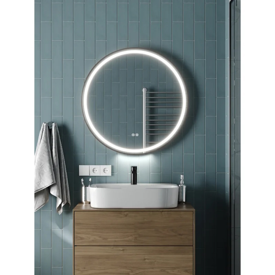 Зеркало с подсветкой Maretti Elena EA1480R03EL D80 см черный 100Kran: Широкий выбор и доступные цены.