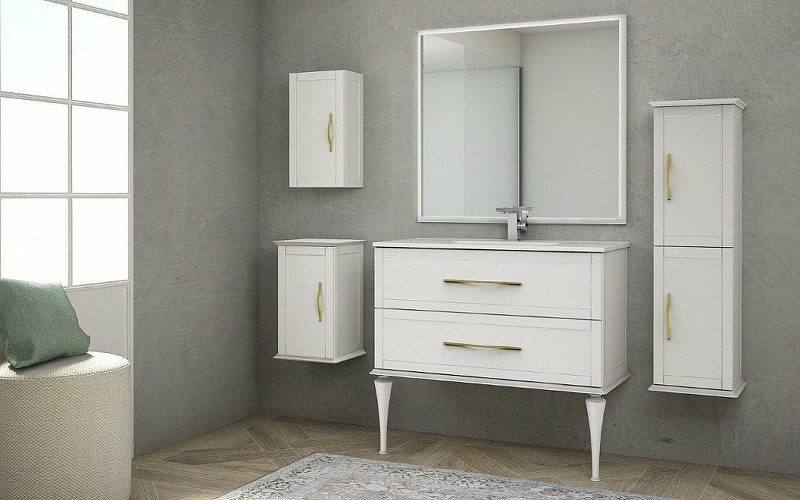 Тумба с раковиной подвесная CEZARES 100 см TIFFANY 54951 Bianco Opaco в 100Kran: Широкий выбор и доступные цены.