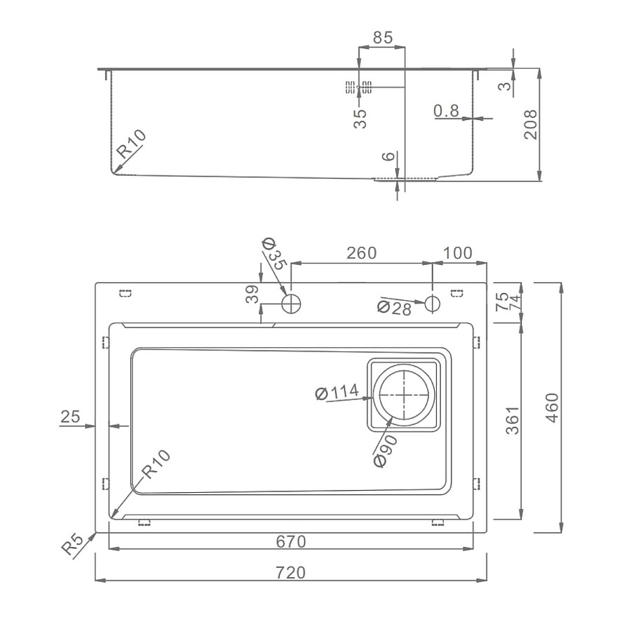 Кухонная мойка Raglo R702.7246.09 графит в 100Kran: Широкий выбор и доступные цены.