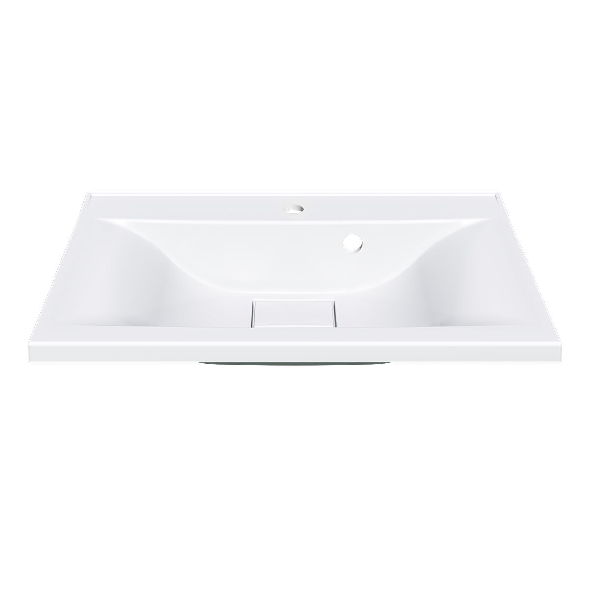 Раковина Vincea VCB-3M650W 65 из искусственного камня цвет белый в 100Kran: Широкий выбор и доступные цены.