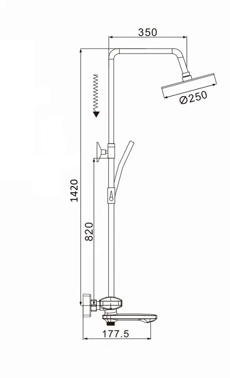 Душевая система с термостатом Rose R3996H черный в 100Kran: Широкий выбор и доступные цены.