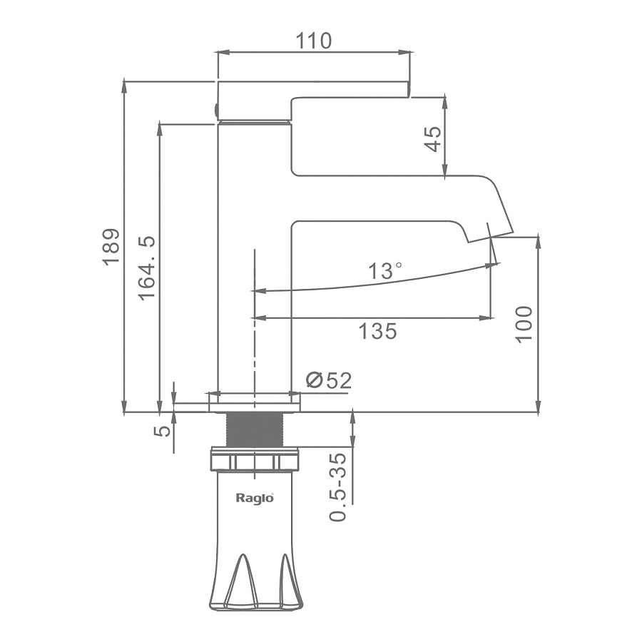 Смеситель для раковины Raglo R20.10 хром в 100Kran: Широкий выбор и доступные цены.