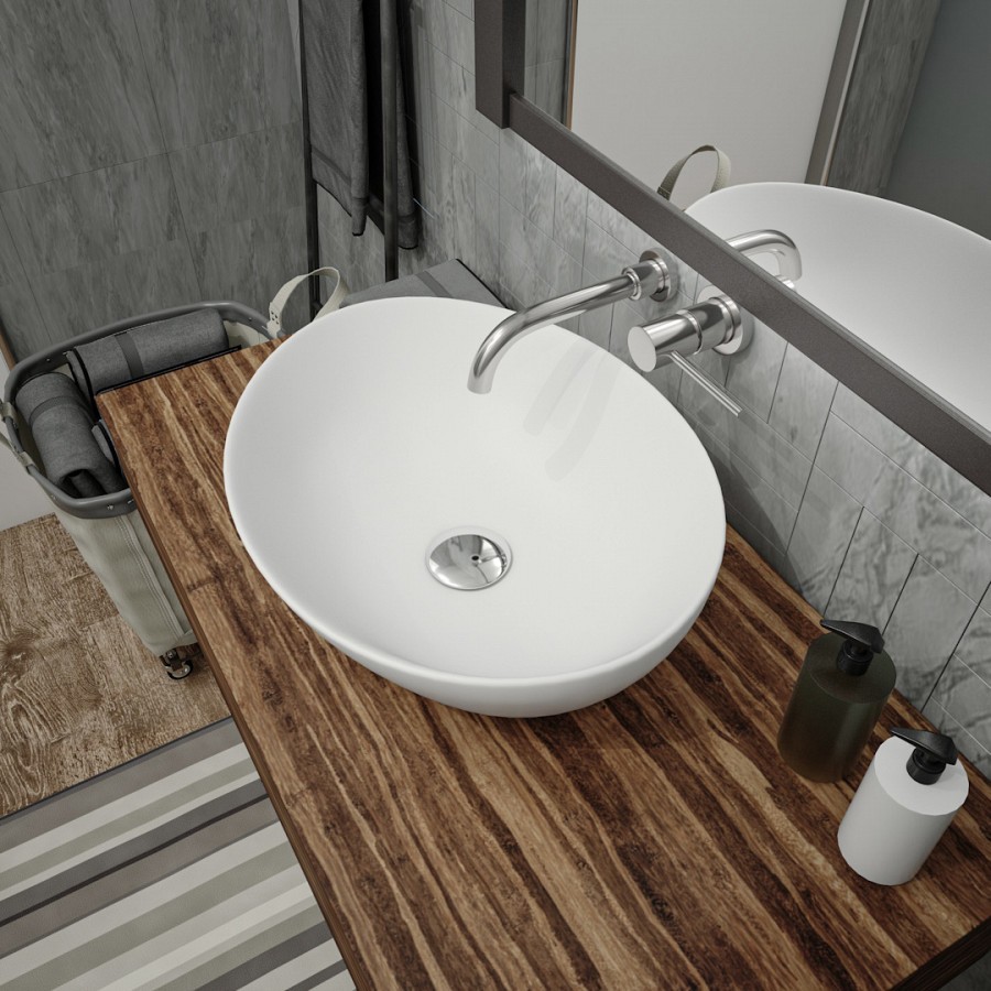Раковина накладная Maretti Eleganza EN13NS87-740 41 см белая в 100Kran: Широкий выбор и доступные цены.