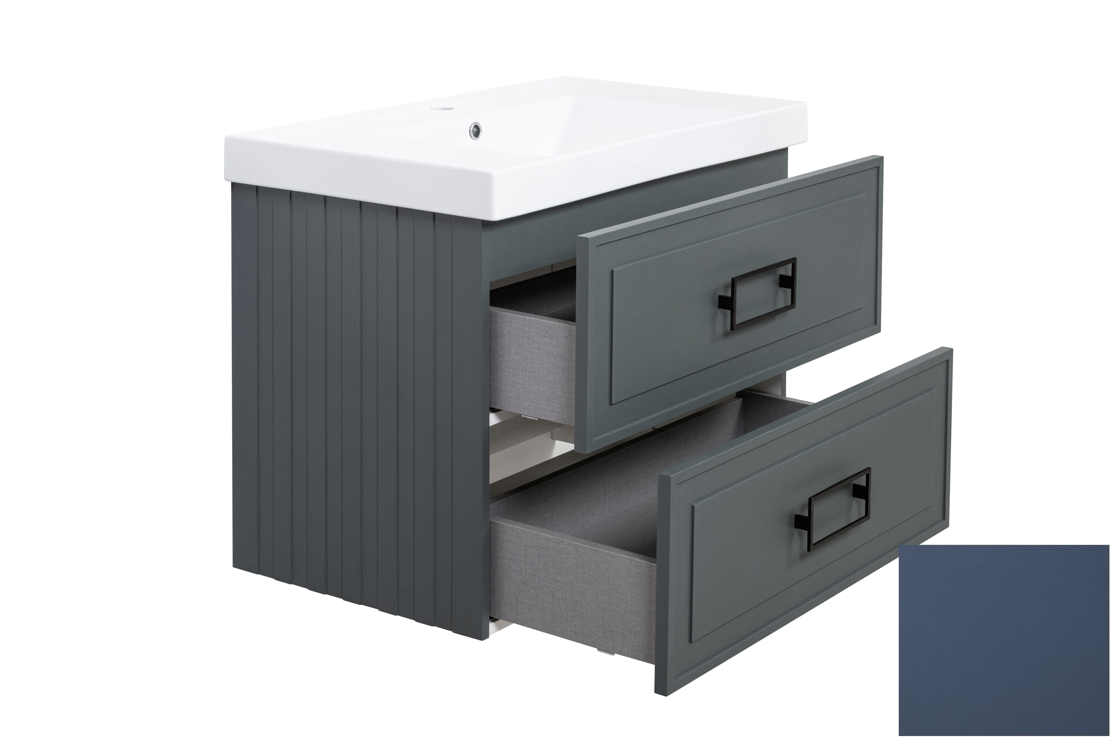 Тумба под раковину LA FENICE Cubo Blu Grigio TWIN синий 80 FNC-01-CUB-BG-80-2 в 100Kran: Широкий выбор и доступные цены.