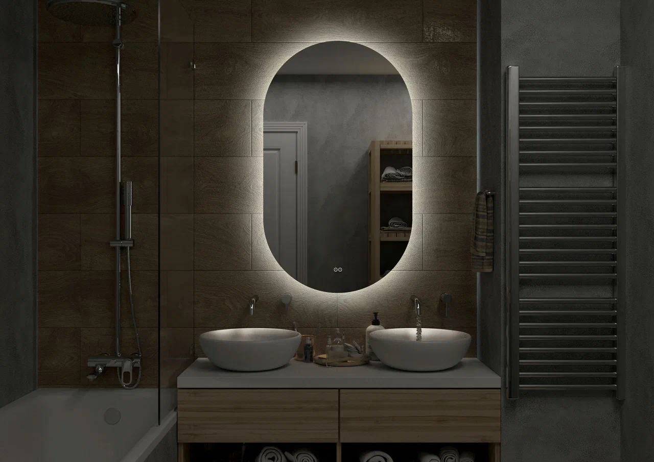 Зеркало с подсветкой "Fleur medium" 650x110 ЗЛП1555 100Kran: Широкий выбор и доступные цены.