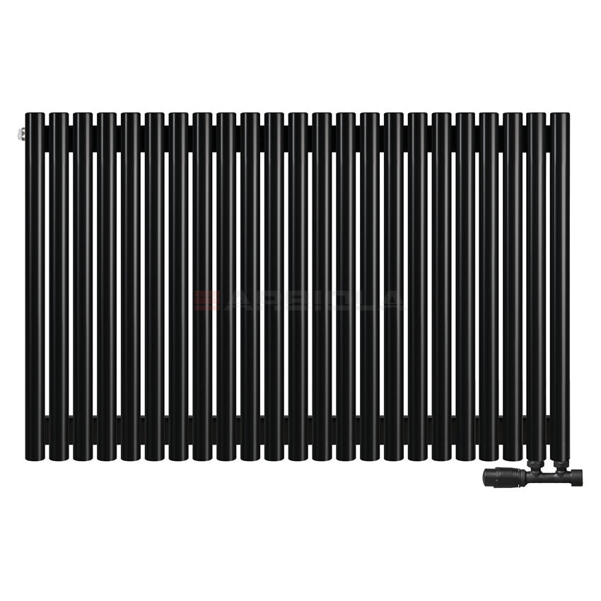 Вертикальный радиатор с нижним подключением Arbiola Iris V 108769 114,2 х 75 см черный матовый ral 9005 от интернет-магазина сантехники 100Kran!