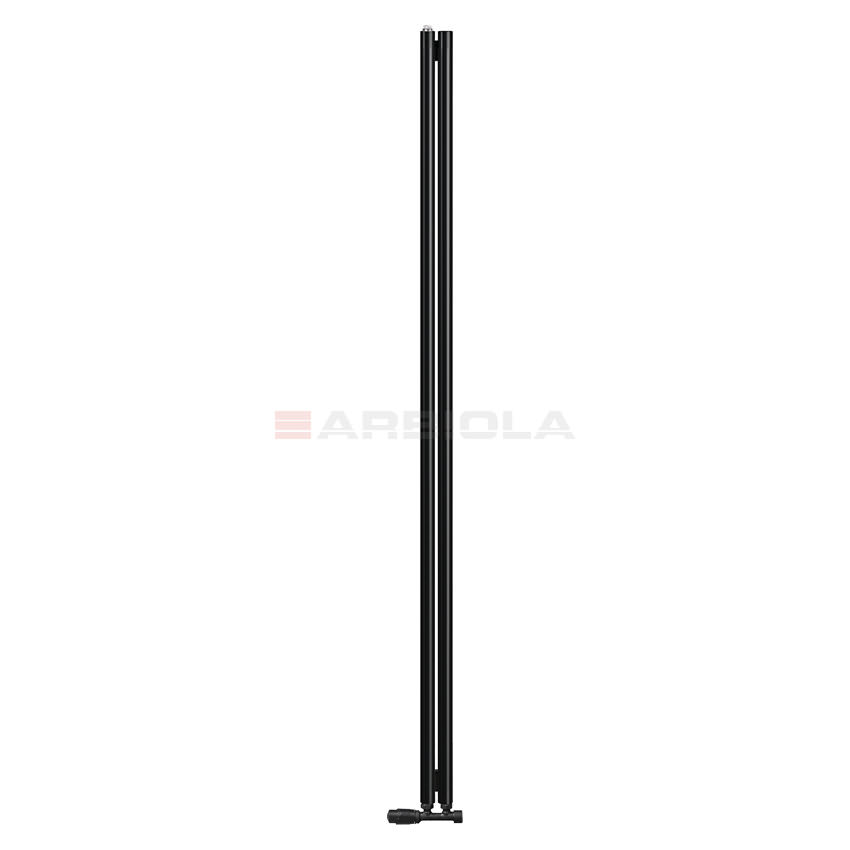 Вертикальный радиатор с нижним подключением Arbiola Iris V 108958 9,2 х 220 см черный матовый ral 9005 от интернет-магазина сантехники 100Kran!