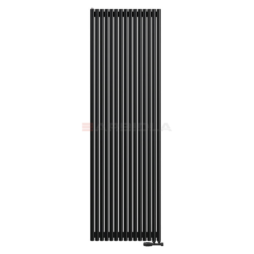 Вертикальный радиатор с нижним подключением Arbiola Iris V 109012 74,2 х 250 см черный матовый ral 9005 от интернет-магазина сантехники 100Kran!