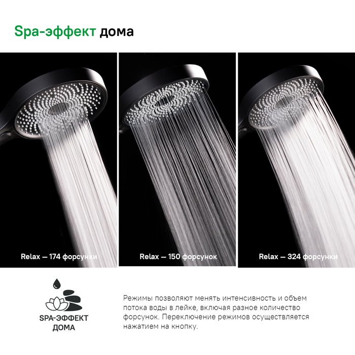 Лейка для душа SpaHome IDDIS SPA3F0Bi18 черная в 100Kran: Широкий выбор и доступные цены.