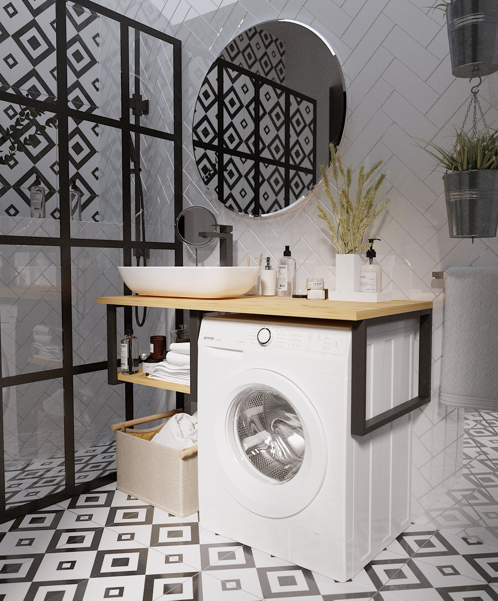 Столешница под стиральную машину 1Marka Grunge Loft 120 дуб вотан Ц0000004100 в 100Kran: Широкий выбор и доступные цены.