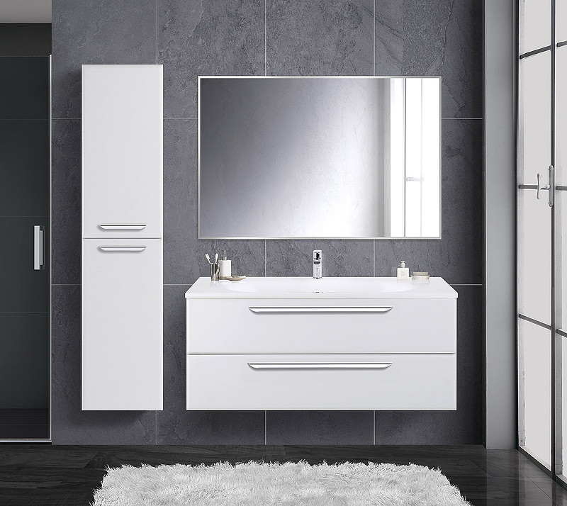 Тумба с раковиной подвесная CEZARES 75 см ECO-750-2C-SO-BL Bianco Lucido в 100Kran: Широкий выбор и доступные цены.
