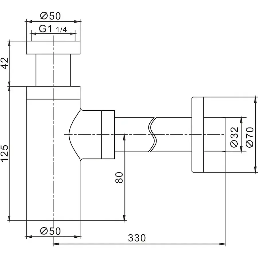 Сифон для раковины Rose RS22 хром в 100Kran: Широкий выбор и доступные цены.