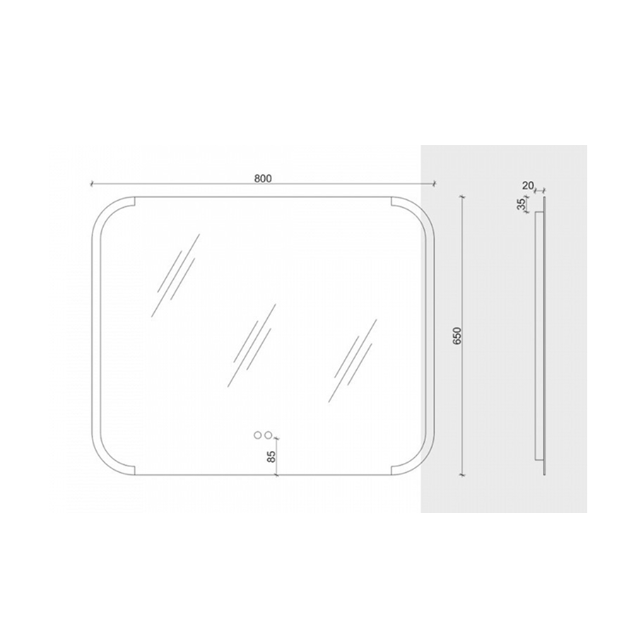 Зеркало с подсветкой Maretti Florenza FL148065P14EL 80x65 см 100Kran: Широкий выбор и доступные цены.