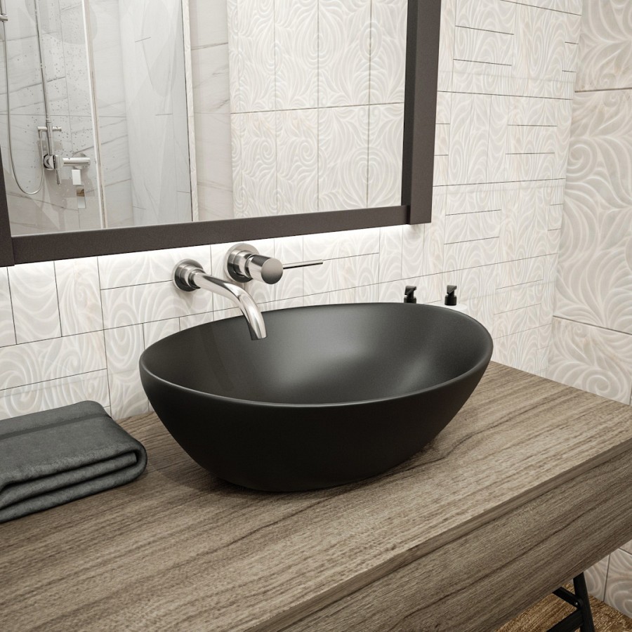 Раковина накладная Maretti Eleganza EN13NS87-560 41 см черная в 100Kran: Широкий выбор и доступные цены.