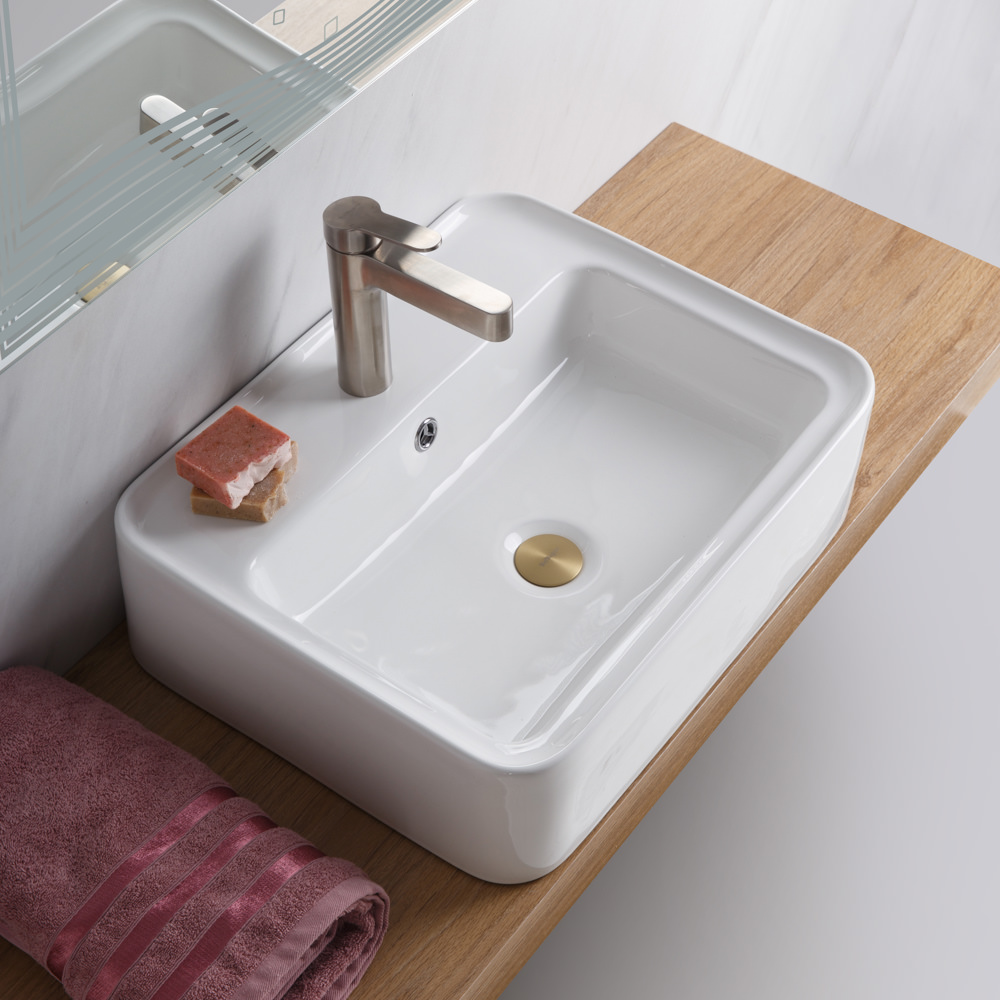 Накладная раковина BelBagno BB1367 42  см белая глянцевая в 100Kran: Широкий выбор и доступные цены.