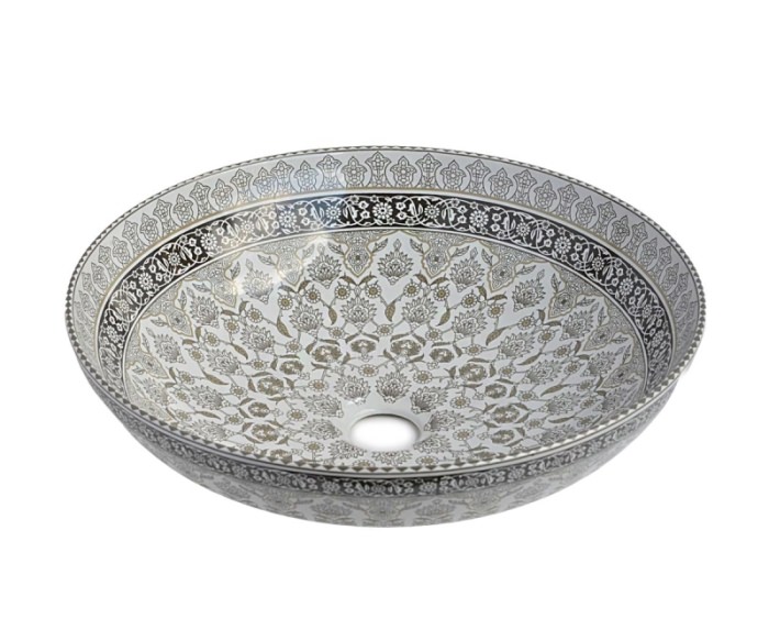 Раковина накладная Bronze De Luxe Marrakesh 405x405x125 серый 1008G  в 100Kran: Широкий выбор и доступные цены.