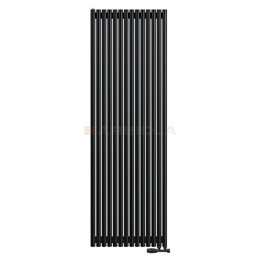 Вертикальный радиатор с нижним подключением Arbiola Iris V 108979 69,2 х 220 см черный матовый ral 9005 от интернет-магазина сантехники 100Kran!