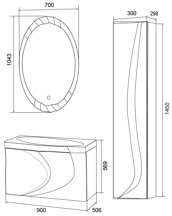 Зеркало Aima Design Mirage 70*105 Light с подогревом  У51940 100Kran: Широкий выбор и доступные цены.