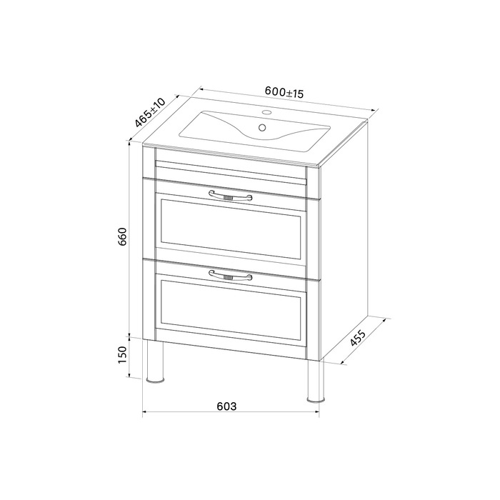 Тумба с раковиной напольная 60 см Oxford IDDIS OXF60W0i95K белая в 100Kran: Широкий выбор и доступные цены.