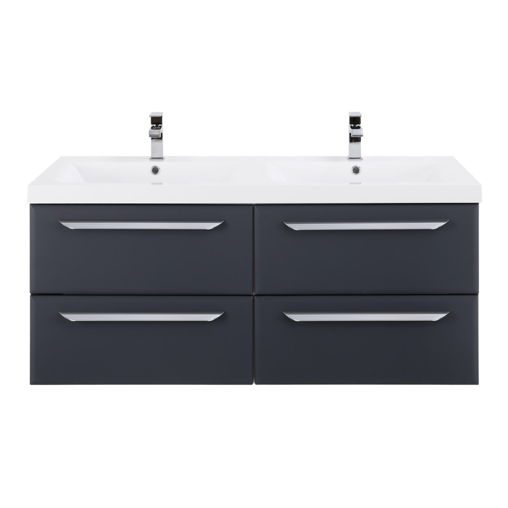 Тумба с раковиной подвесная CEZARES 120 см ECO-1200-4C-SO-2-GR-P Grafito в 100Kran: Широкий выбор и доступные цены.