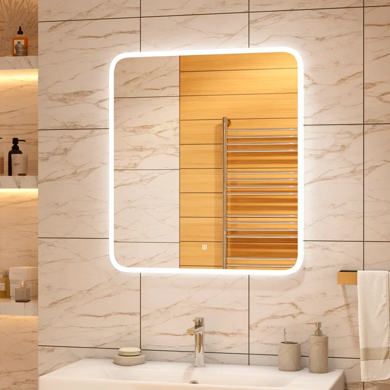 Зеркало с подсветкой Континент "Glamour  Led" 800х900 ЗЛП440 100Kran: Широкий выбор и доступные цены.