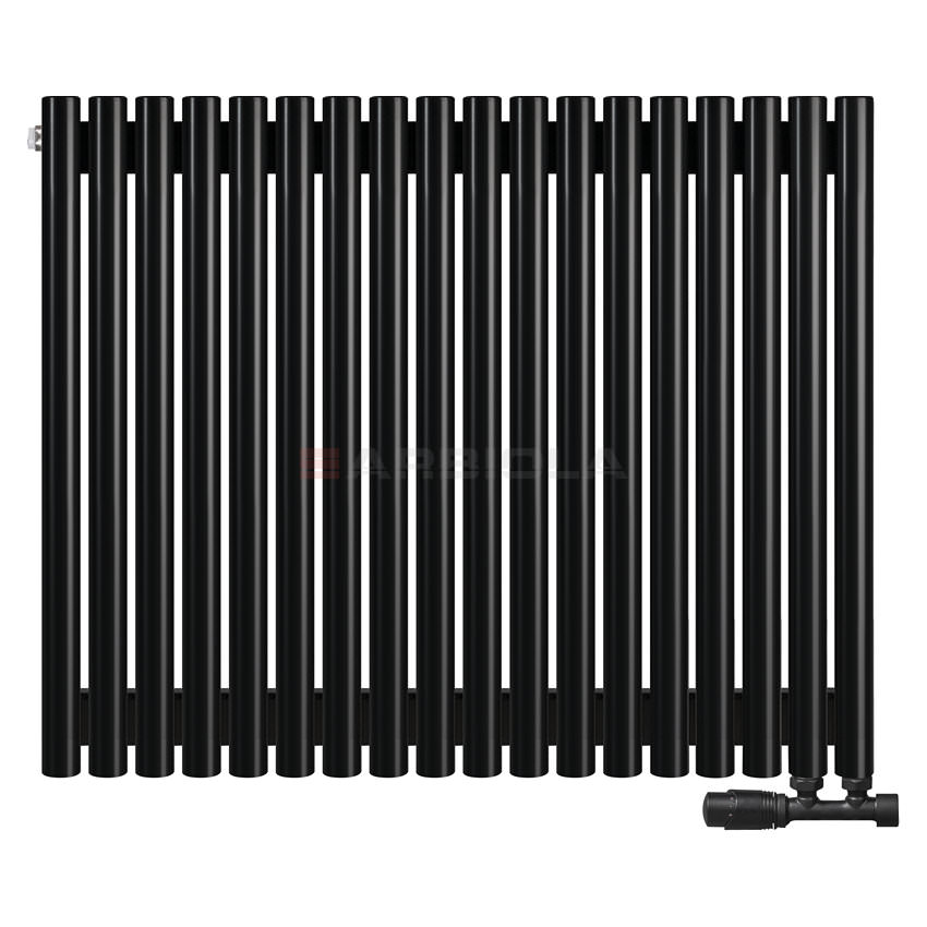 Вертикальный радиатор с нижним подключением Arbiola Iris V 108754 89,2 х 75 см черный матовый ral 9005 от интернет-магазина сантехники 100Kran!